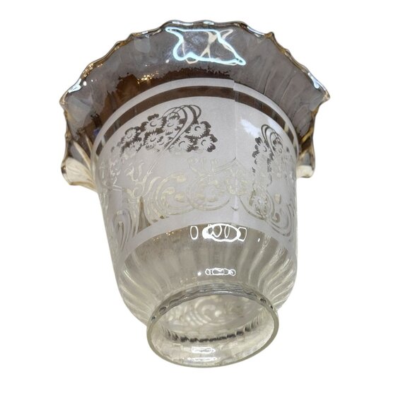 Vintage Replacement Etched Glass Light Shade With Ruffled Edge - Picture 8 of 8